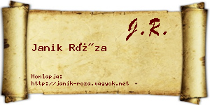 Janik Róza névjegykártya